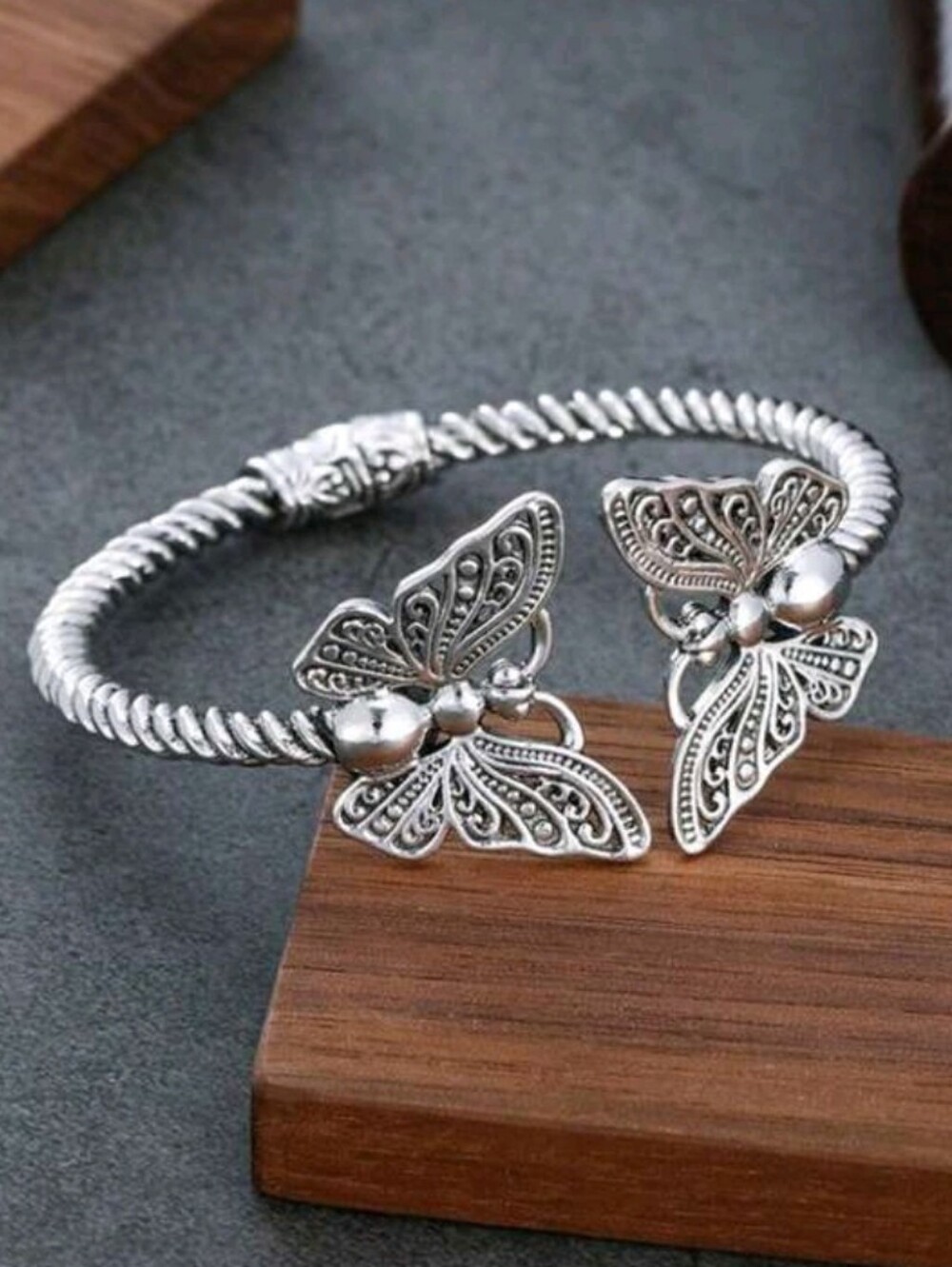 Silver Butterfly Cuff Bracelet